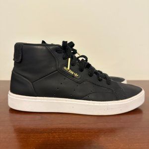 Adidas Black Leather High Top Sneakers Women's Size 9